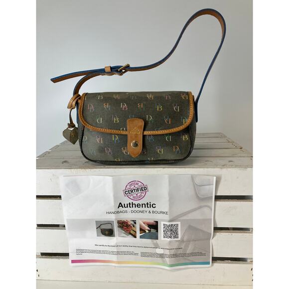 DOONEY & BOURKE MINI VINTAGE COATED CANVAS  SHOULDERBAG ASIS - Picture 1 of 16